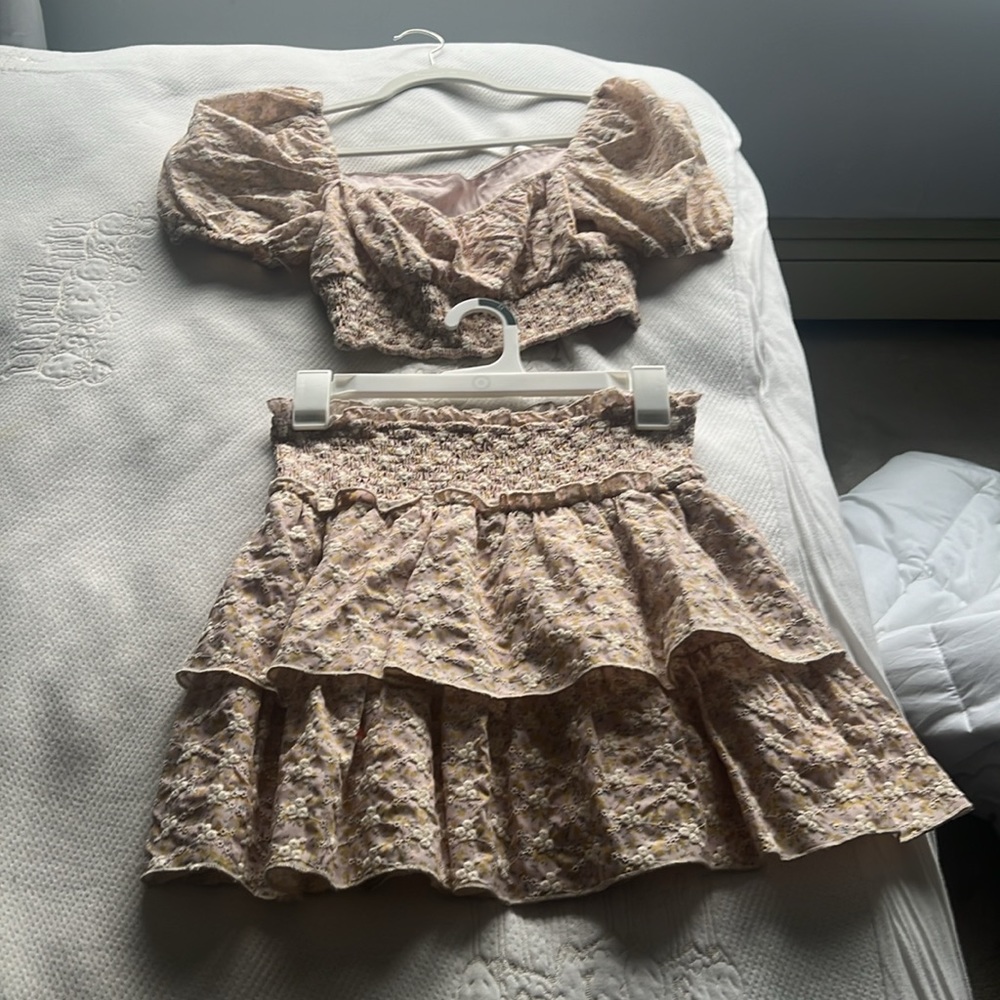 Matching skirt and crop top set